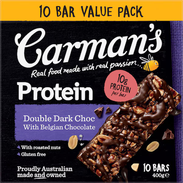 Carman's Protein Bars Double Dark Choc with Belgian Chocolate