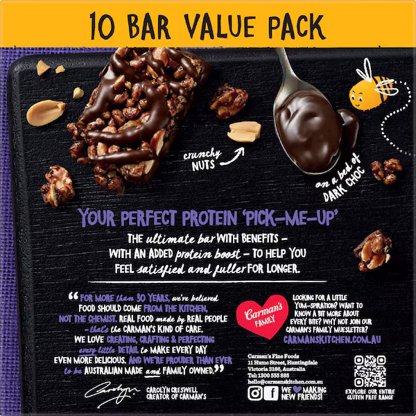 Carman's Protein Bars Double Dark Choc with Belgian Chocolate