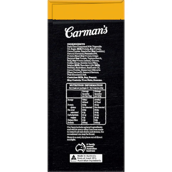 Carman's Protein Bars Double Dark Choc with Belgian Chocolate