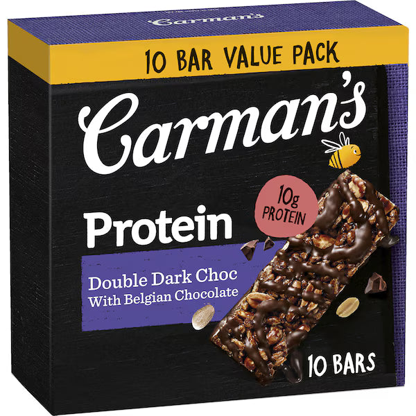 Carman's Protein Bars Double Dark Choc with Belgian Chocolate