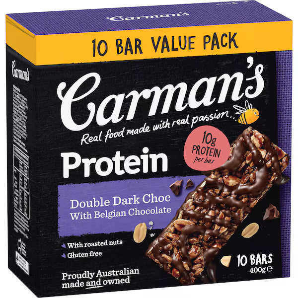 Carman's Protein Bars Double Dark Choc with Belgian Chocolate