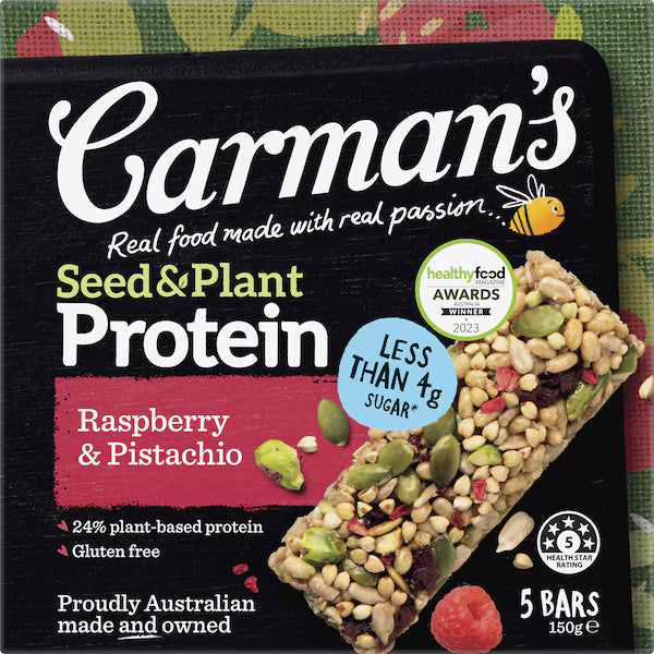 Carman's Protein Bars Seed & Plant, Raspberry & Pistachio