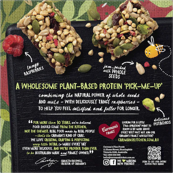Carman's Protein Bars Seed & Plant, Raspberry & Pistachio
