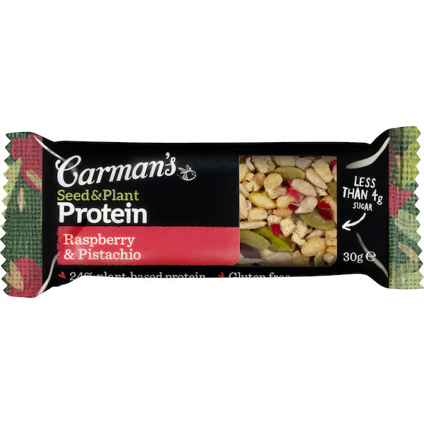Carman's Protein Bars Seed & Plant, Raspberry & Pistachio