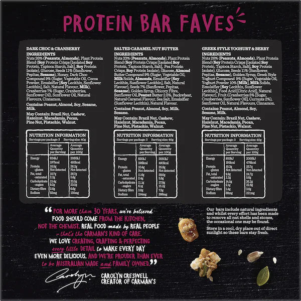 Carman's Protein Bars Variety