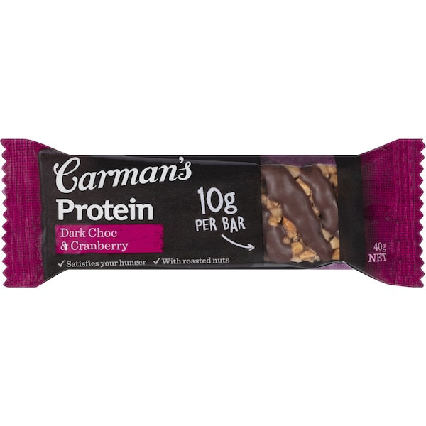 Carman's Protein Bars Dark Choc & Cranberry
