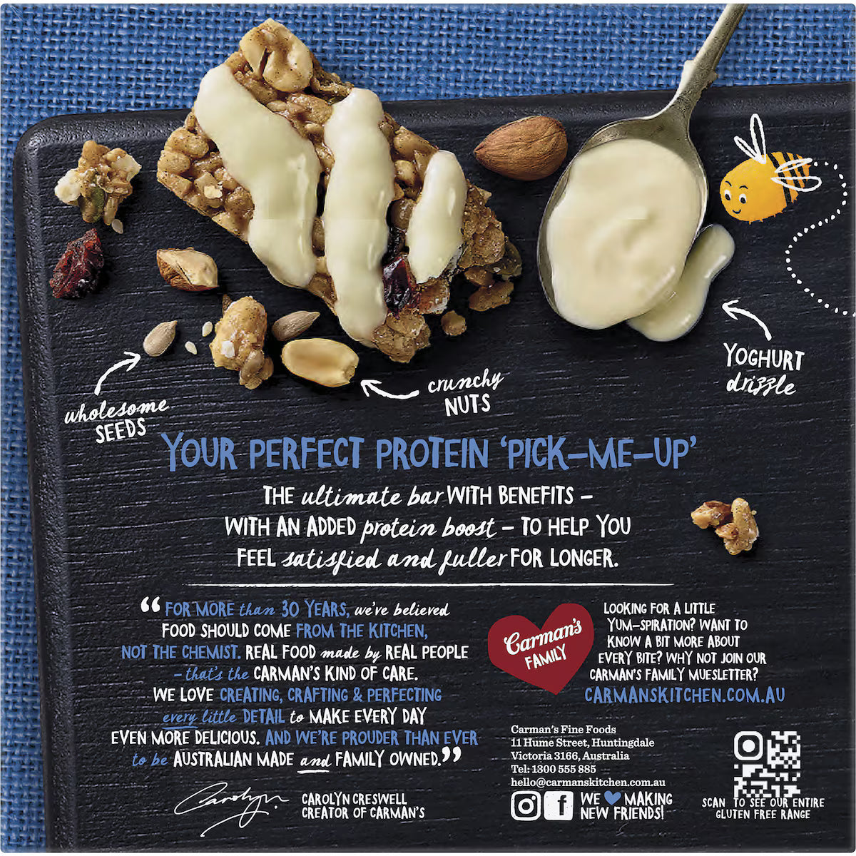 Carman's Protein Bars Greek Style Yoghurt & Berry