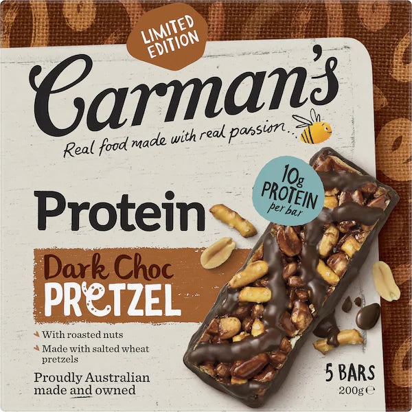 Carman's Protein Nut Bars Dark Chocolate Pretzel